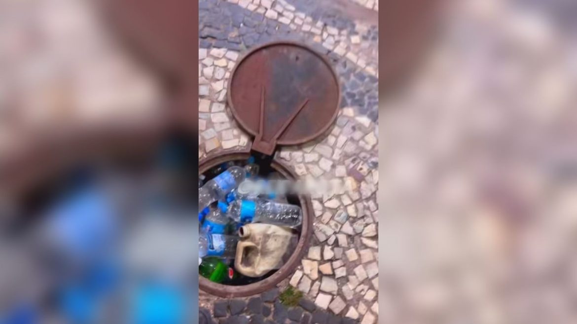 Água mineral de bueiro: motociclista denuncia que água vendida no sinal no Centro do Rio estava perto de esgoto